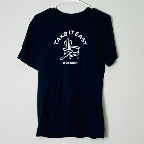 Life is Good Take It Easy Graphic Print Short Sleeve T-Shirt Medium‎ - Picture 1 of 8